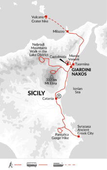 Map of tour Walking In Sicily