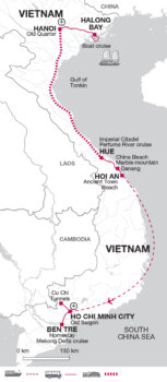 Map of tour Vietnam Cultural & Scenic Tour