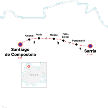 Map of tour Walk the Camino de Santiago