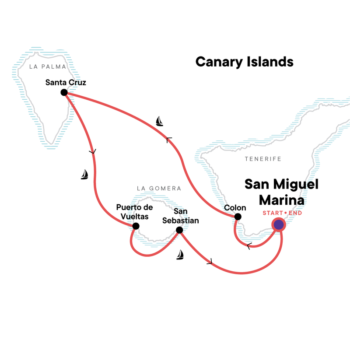 Map of tour Sailing Tour of the Canary Islands