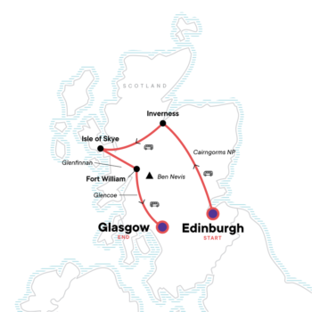 Map of tour Scotland Highlights