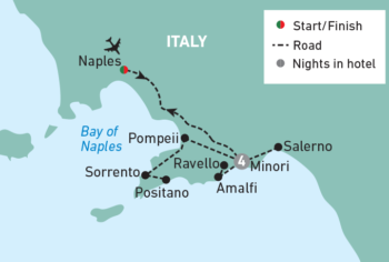 Map of tour Christmas On Amalfi Coast for Solo Travellers