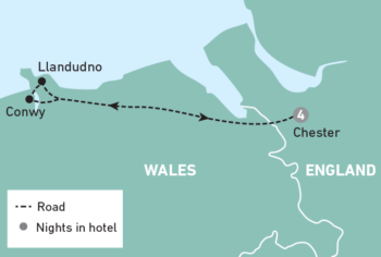 Map of tour Christmas In Chester and Llandudno for Singles