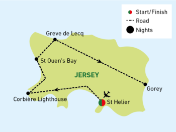 Map of tour Christmas In Jersey for Single Travellers