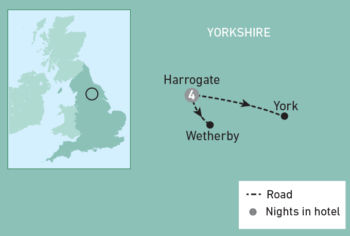 Map of tour Singles Christmas Break In Harrogate and York