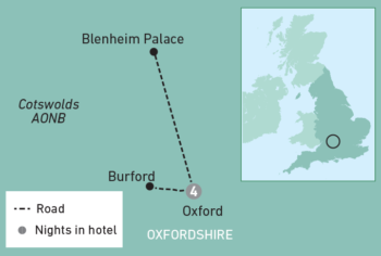 Map of tour Christmas In Oxford for Singles