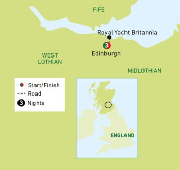 Map of tour Edinburgh Short Break for Singles