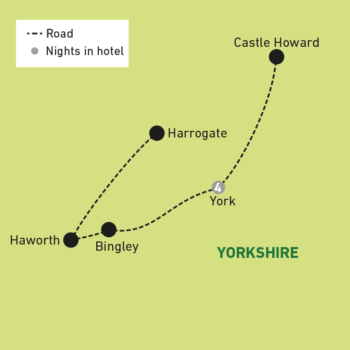 Map of tour Bronte Sisters and York Tour for Singles