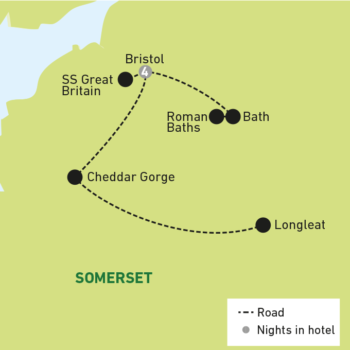 Map of tour Bath and Bristol Solos Tour