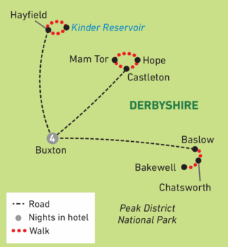 Map of tour Peak District Solos Walking Tour