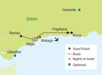 Map of tour Relaxing Solos Holiday in Andalusia