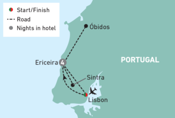 Map of tour New Year Lisbon Trip for Single Travellers