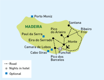 Map of tour Beautiful Madeira Solos Holiday