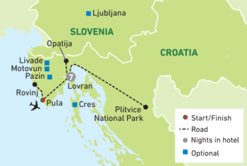 Map of tour Northern Croatia Solos Tour