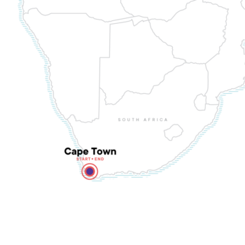 Map of tour Young Adults Cape Town Short Break Tour