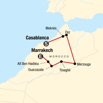 Map of tour Historical Tour of Morocco