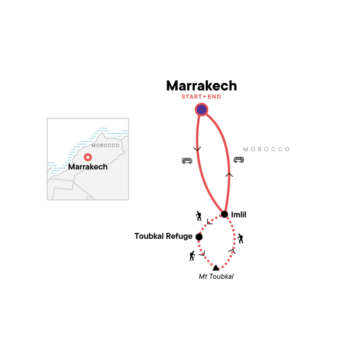 Map of tour Weekend Walking Tour of Mount Toubkal