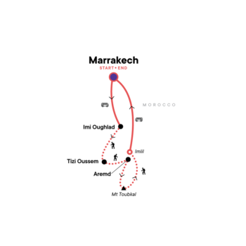 Map of tour Morocco Walking Tour: Climb Mount Toubkal