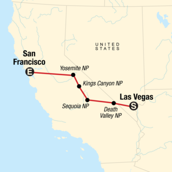 Map of tour Nature Tour of California