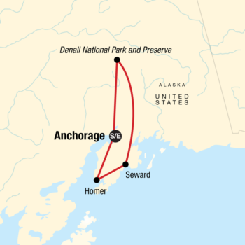 Map of tour Alaska Nature Tour