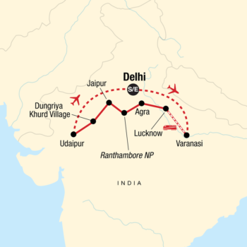 Map of tour Historical Northern India