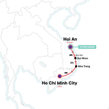 Map of tour Week-Long Southern Vietnam Adventure