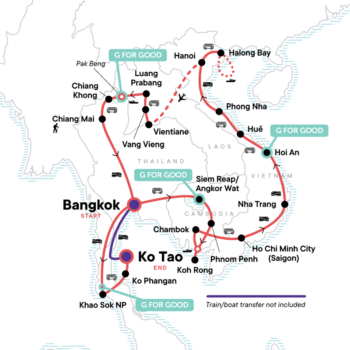 Map of tour The Best of Southeast Asia for Young Adults