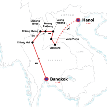 Map of tour Tour of Thailand and Laos: City Exploration & The Mekong