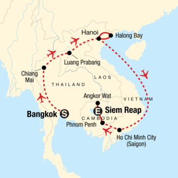 Map of tour Southeast Asia Culture & History Highlights Luxury Tour