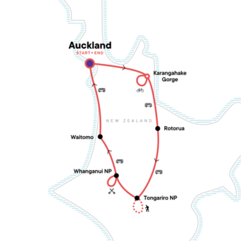 Map of tour Active New Zealand – Week-Long North Island Adventure