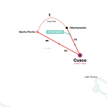 Map of tour Small Group Inca Trail & Sacred Valley Hiking Tour