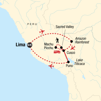 Map of tour Best of Peru Tour