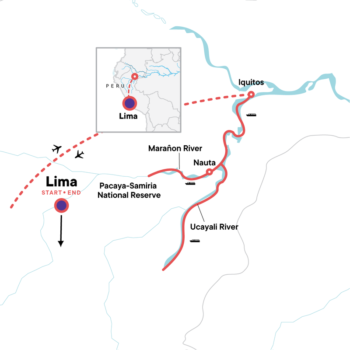 Map of tour Amazon Riverboat and Wildlife Tour