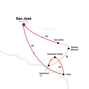 Map of tour Walking Tour of Costa Rica