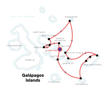 Map of tour Sailing in the Galapagos (Cruise Only): Eastern Islands