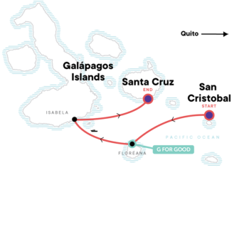 Map of tour Week-Long Nature Tour of the Galapagos