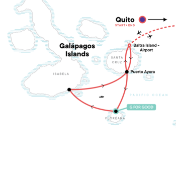 Map of tour 9-Day Small Group Galapagos Island Tour