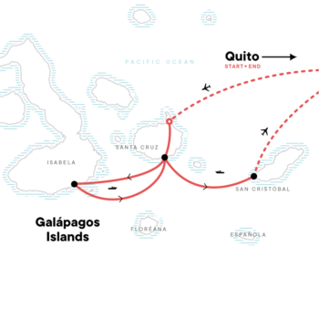 Map of tour Galapagos Island Adventure for Young Travellers