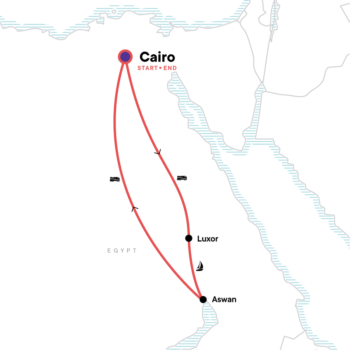 Map of tour Budget-Friendly Tour of Egypt