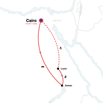 Map of tour Small Group History Tour of Egypt