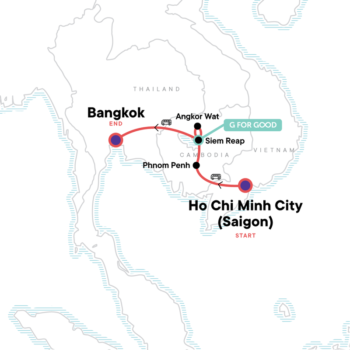 Map of tour Cultural Tour of Ho Chi Minh & Cambodia