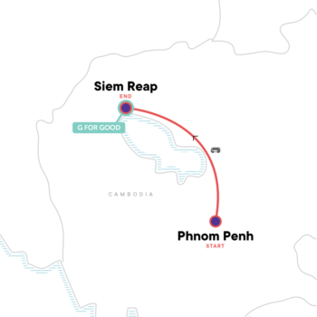 Map of tour Short Break Tour of Cambodia