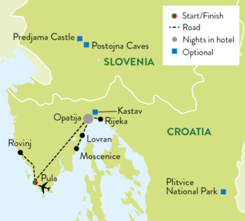 Map of tour Relaxing Guided Holiday in Northern Croatia