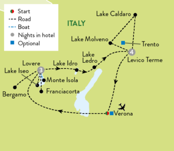 Map of tour Best Secret Lakes of Northern Italy