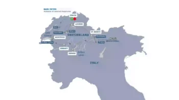 Map of tour Low-Cost Switzerland and Italy Tour